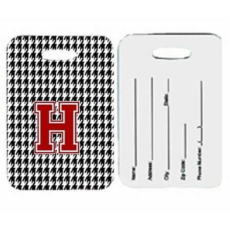 Carolines Treasures Carolines Treasures CJ1021-H-BT Monogram - Houndstooth Black Initial H Monogram Initial Luggage Tag; Pair - 2 CJ1021-H-BT